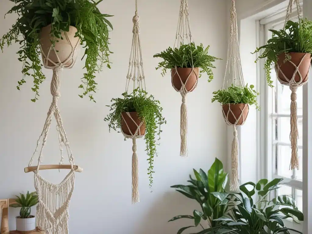 Incorporate Greenery With Hanging Macrame Plant Holders