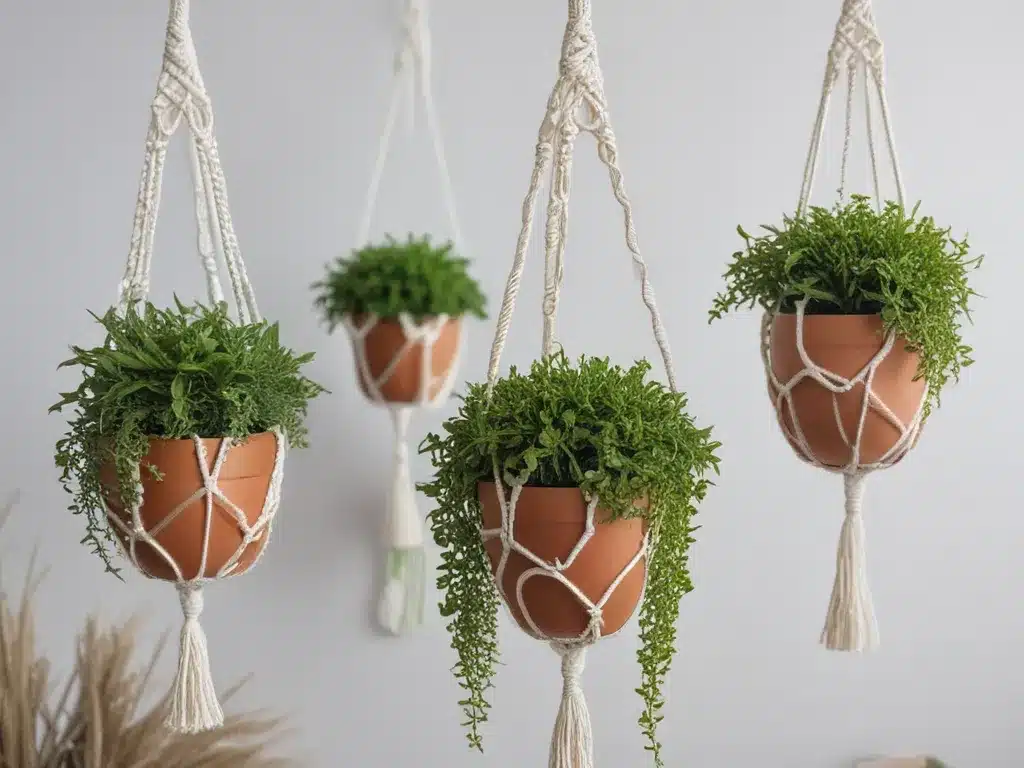 Add Greenery with Hanging Macrame Planters
