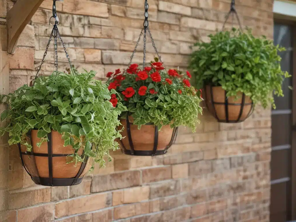 Add Some Greenery with Hanging Baskets and Planters