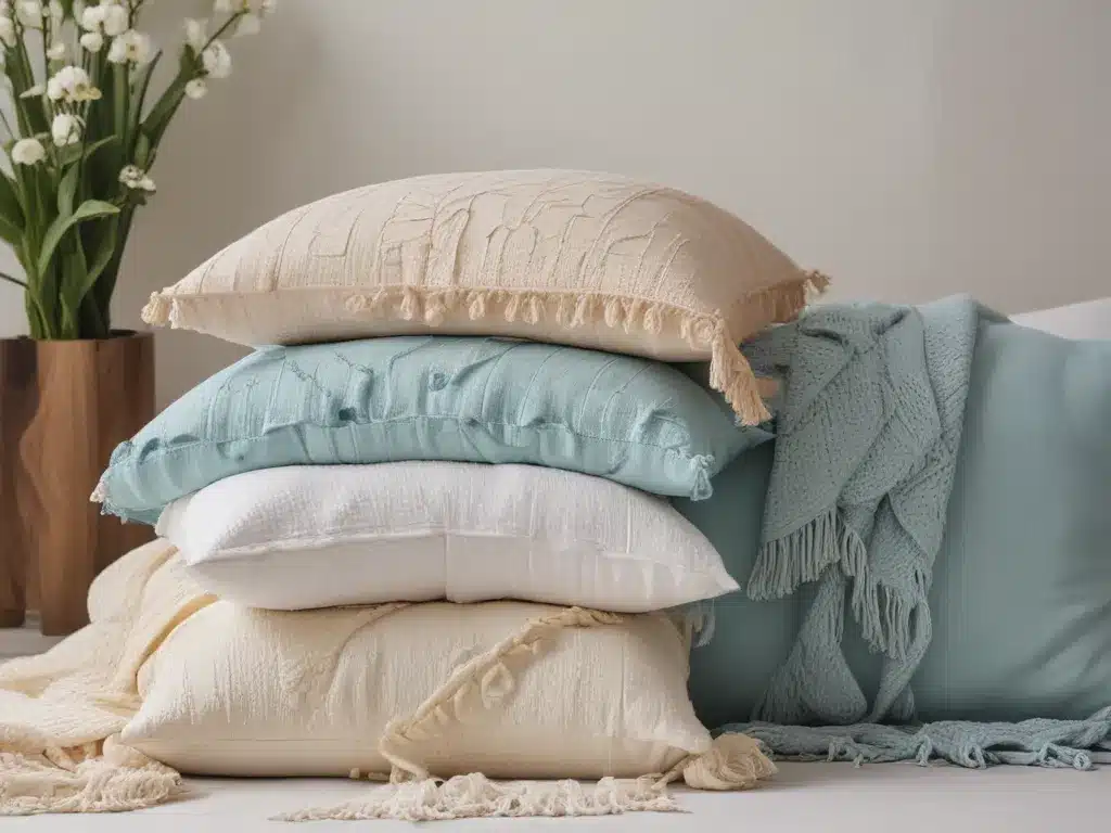Breathable Cotton Throws and Pillows for Spring