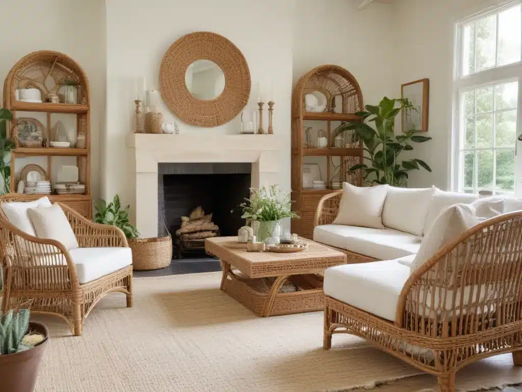 Breezy Spring Style: Rattan, Wicker and Linen Decor Accents
