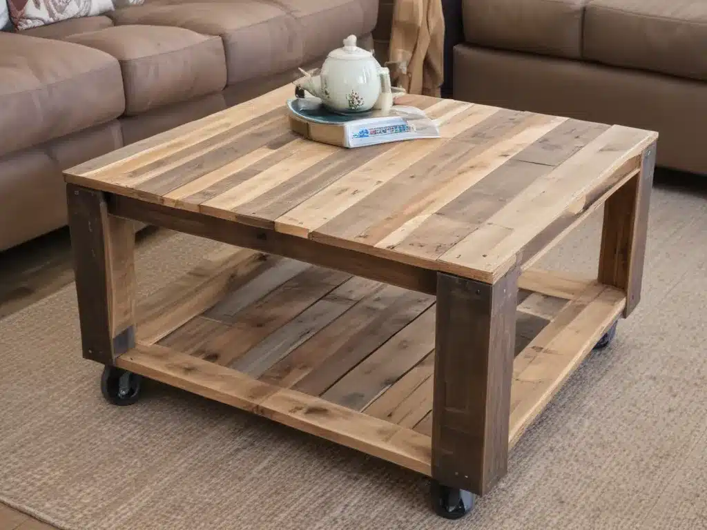 Build a Charming Pallet Wood Coffee Table on Wheels