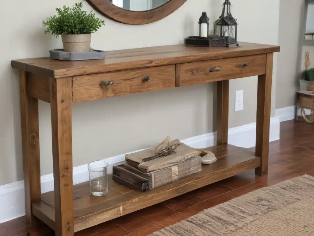 Build a Rustic Wood Console Table for Your Entryway