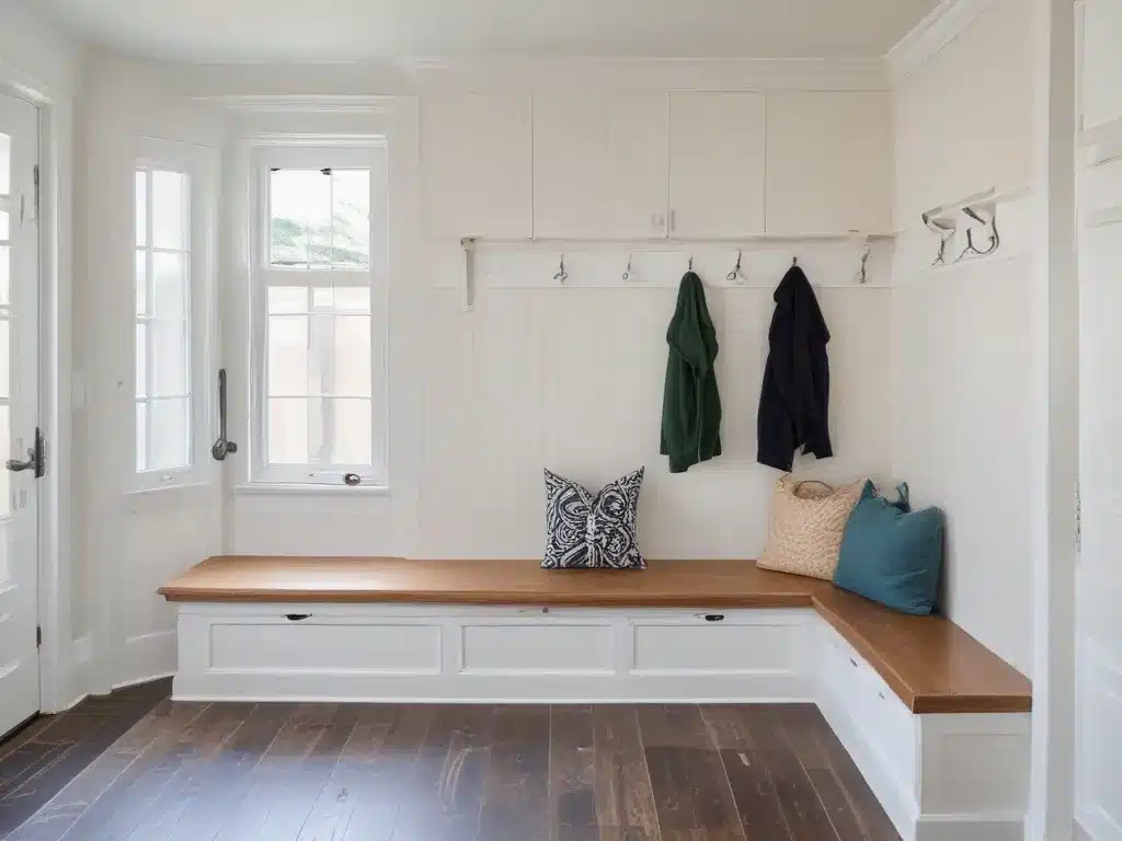 Built-In Benches Maximize Entryway Storage