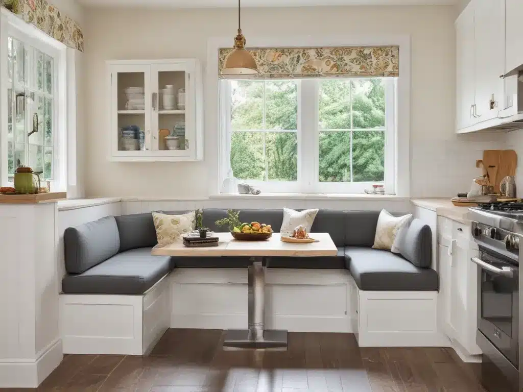 Built-In Seating Saves Floor Space in Small Kitchens