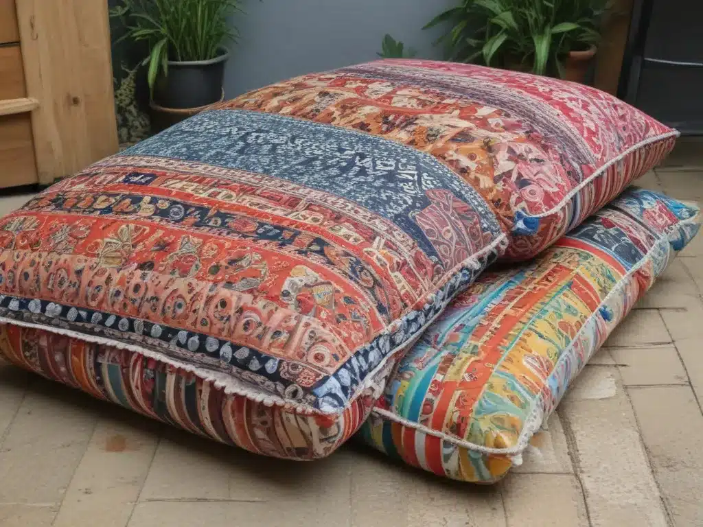 Craft Boho Chic Floor Cushions From Vintage Fabrics