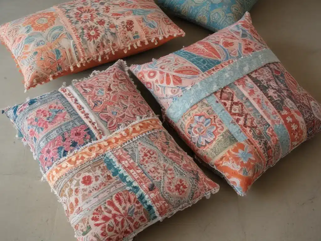 Craft Boho Chic Floor Pillows from Vintage Fabrics