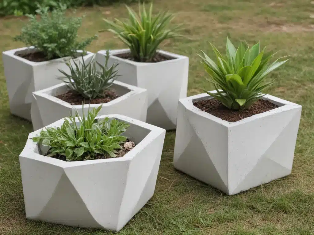 Craft Concrete Geometric Planters for the Yard