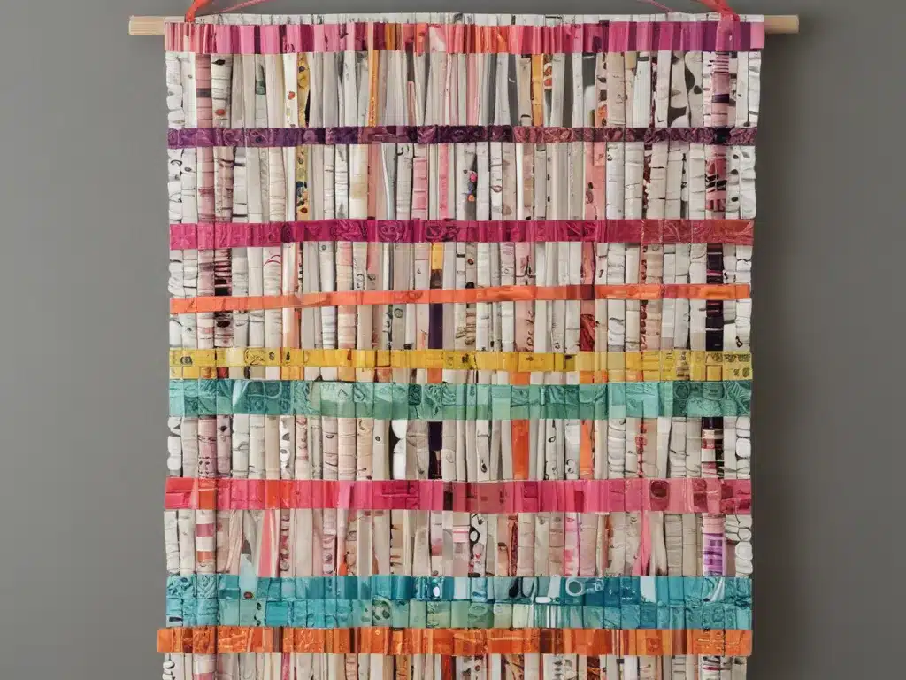 Craft a Woven Wall Hanging from Magazine Strips