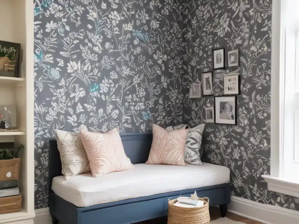 Create a Reading Nook with Removable Wallpaper