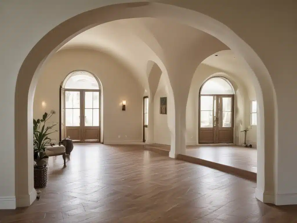 Curves and Arches Add Airiness to Boxier Rooms