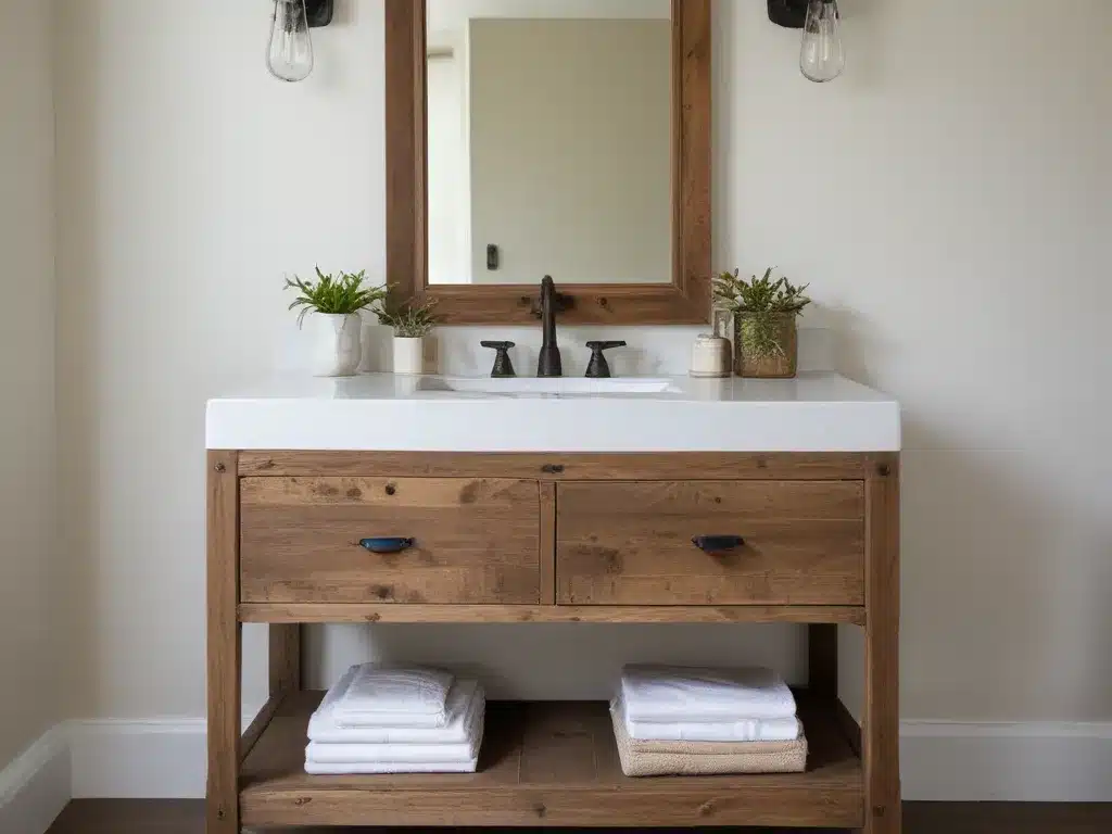 Design a Bathroom Vanity from Salvaged Wood Materials
