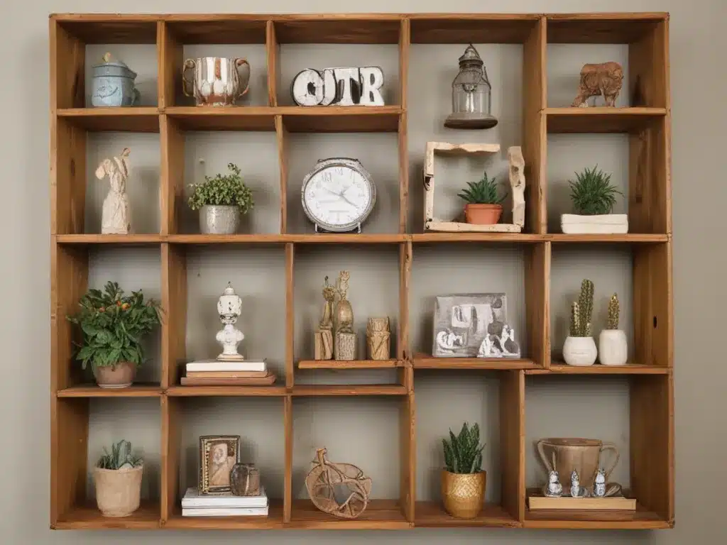 Display Collections With Wall Shelves From Wood Crate