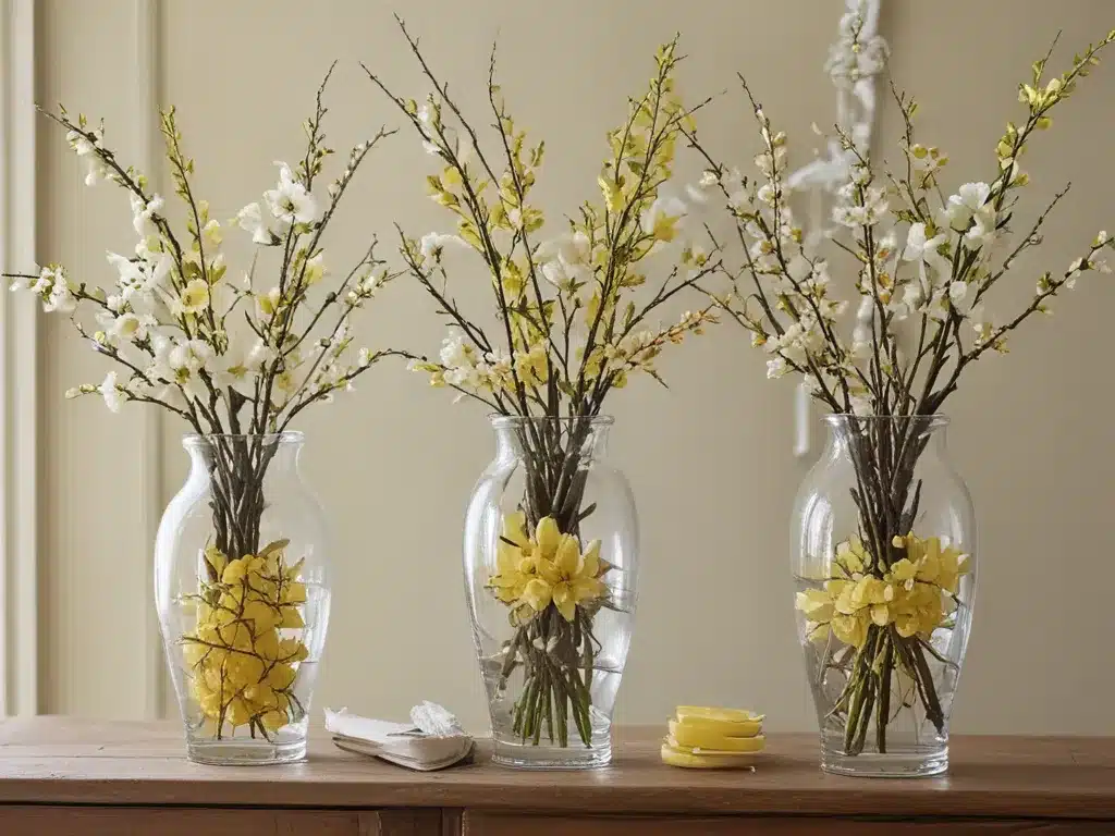 Fill Vases With Magnolia, Cherry Blossom and Forsythia Branches
