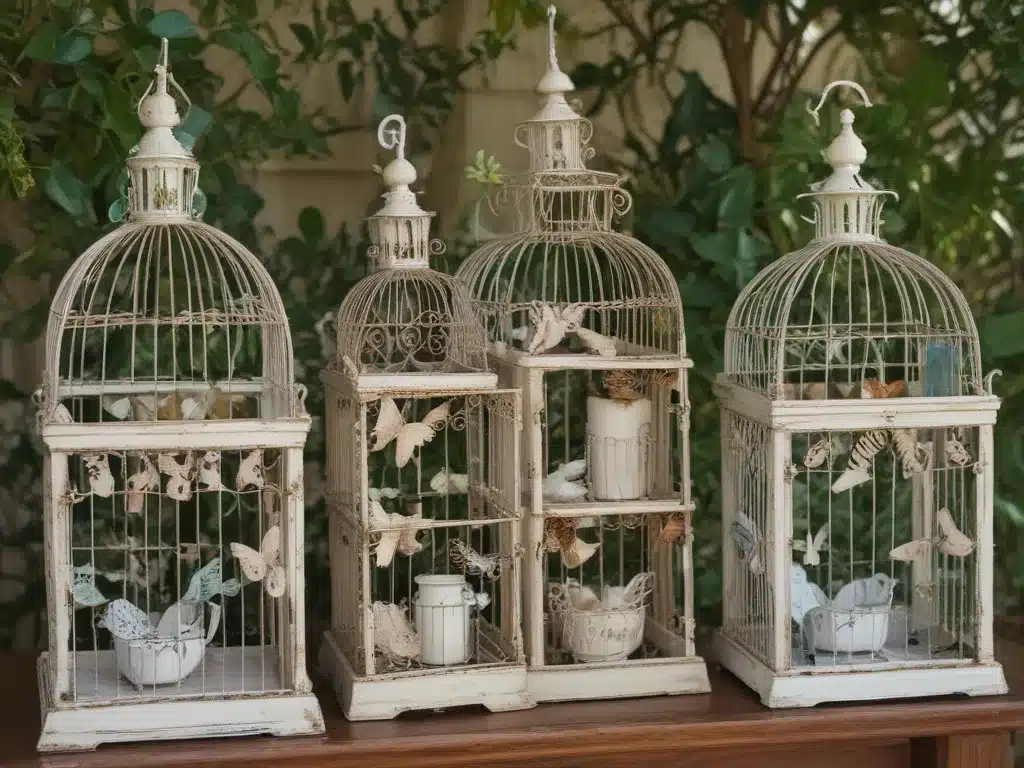 Incorporate Vintage Birdcages, Butterflies and Nesting Boxes