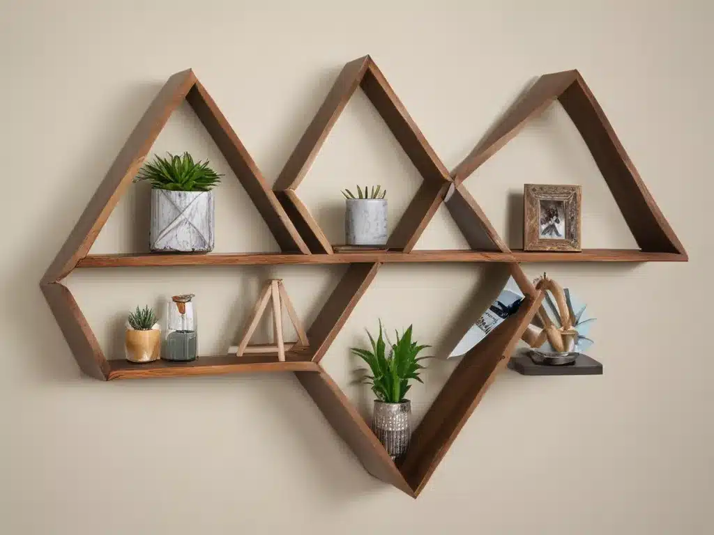 Make A Statement With Geometric Wood Wall Shelves