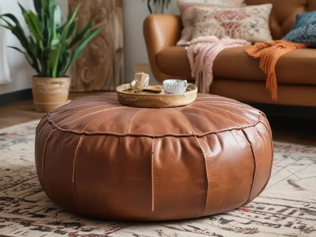 Make Leather Poufs for Bohemian Style Seating