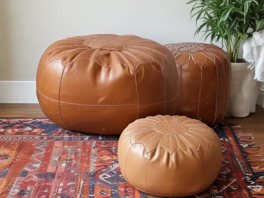 Make Leather Poufs for Extra Bohemian Seating