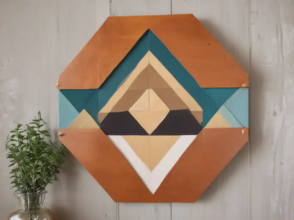 Make Leather and Wood Geometric Wall Decor