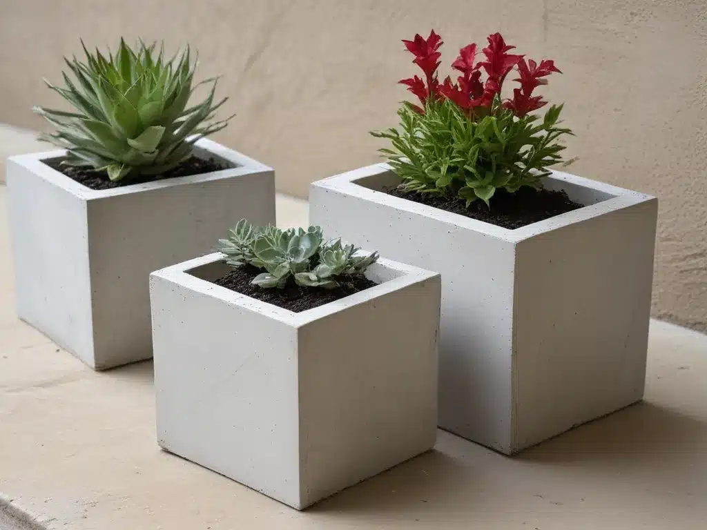 Make Your Own Concrete geometric planters for the Patio