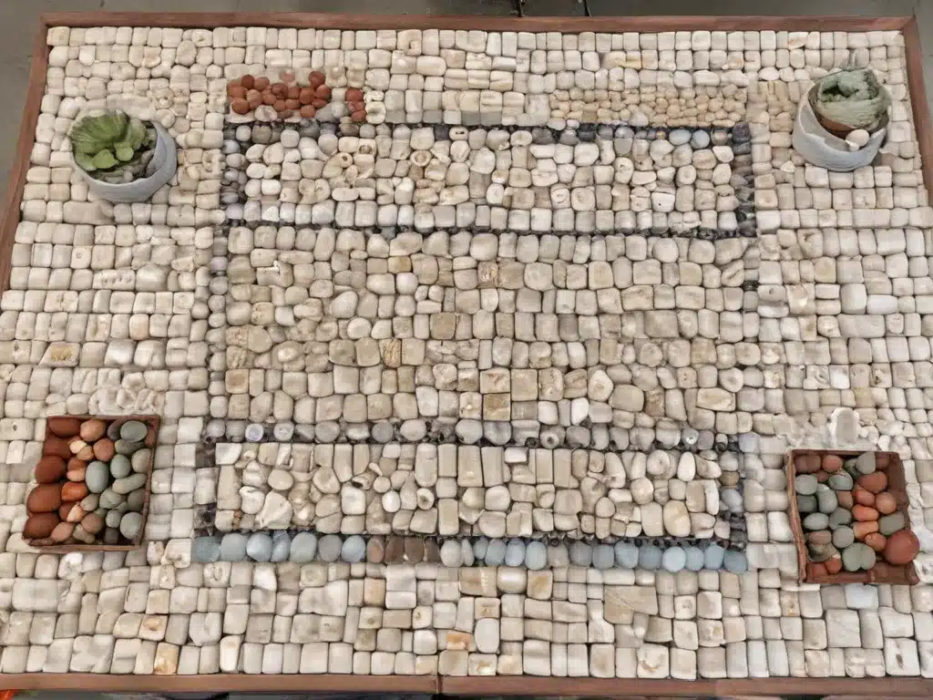 Make a Stone Mosaic Coffee Table with Pebbles and Grout