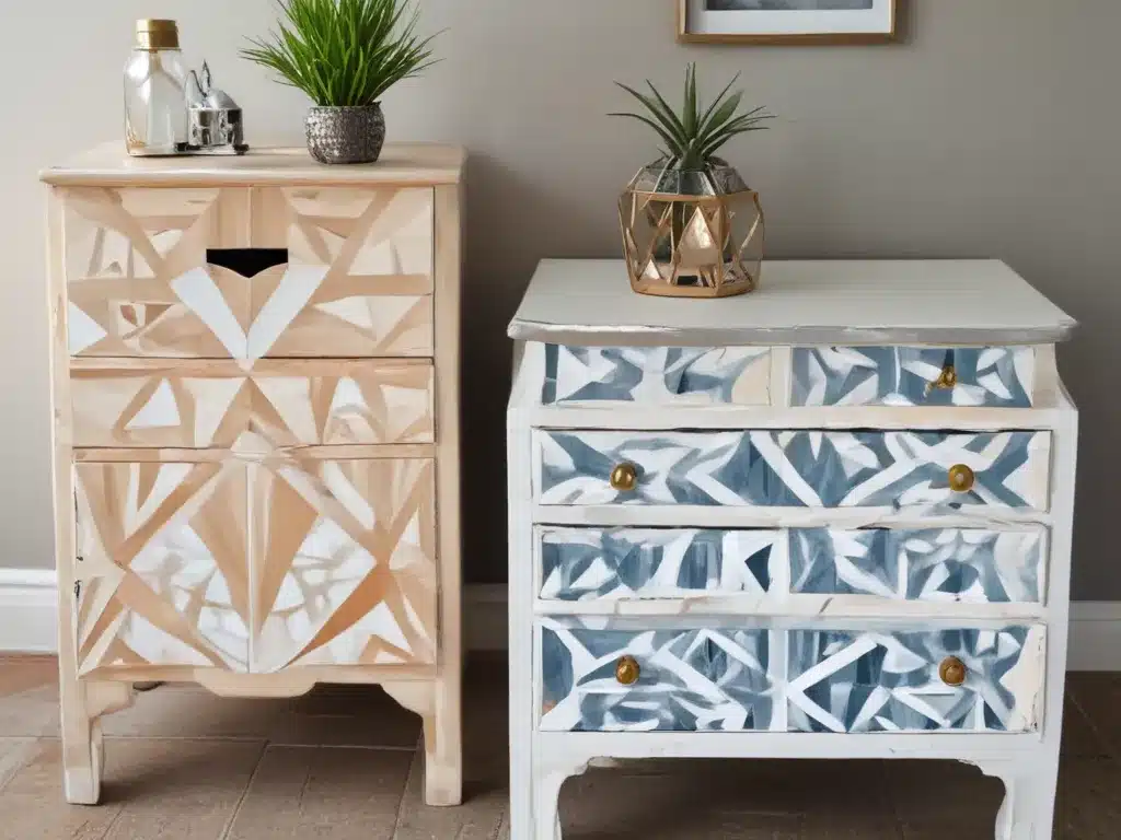 Makeover Tired Furniture With Painted Geometric Patterns