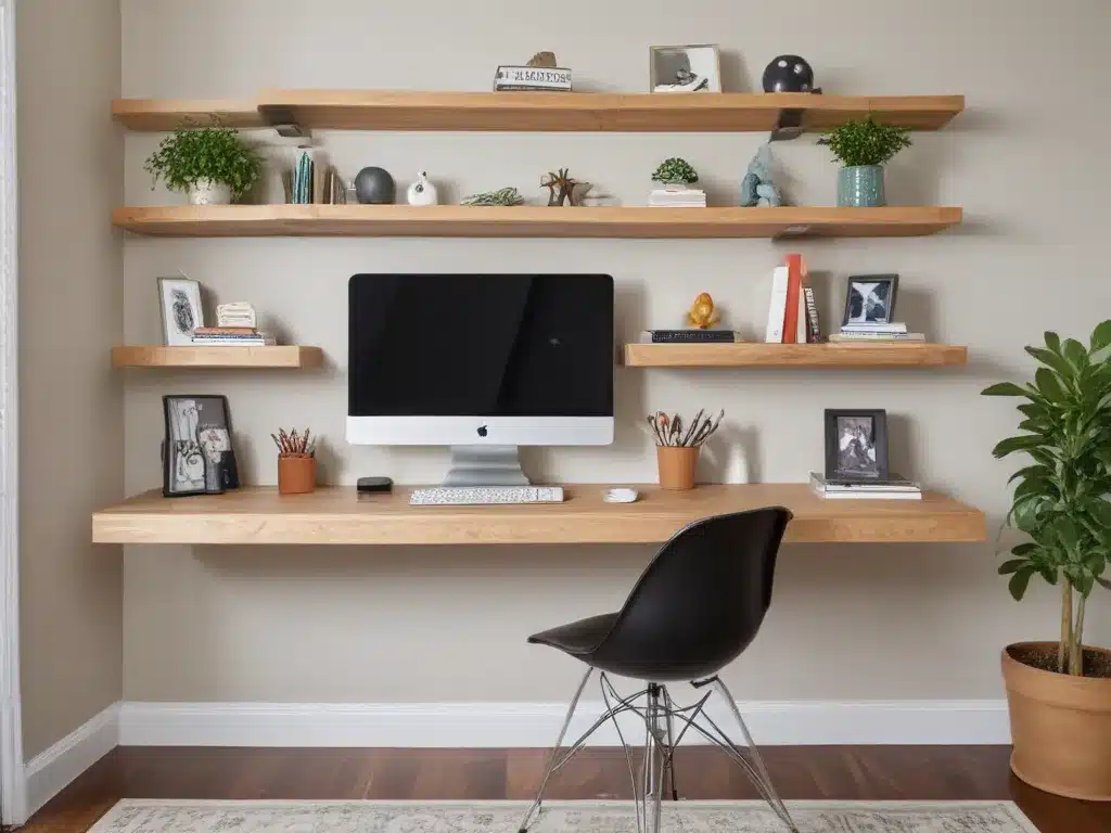Opt For Wall-Mounted Desks and Floating Shelves