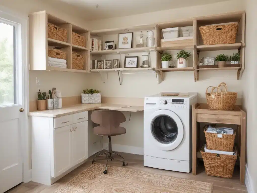 Repurpose Laundry Room Space as a Home Office Nook