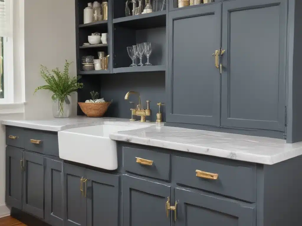 Revamp Cabinets with Bold Paint and New Hardware
