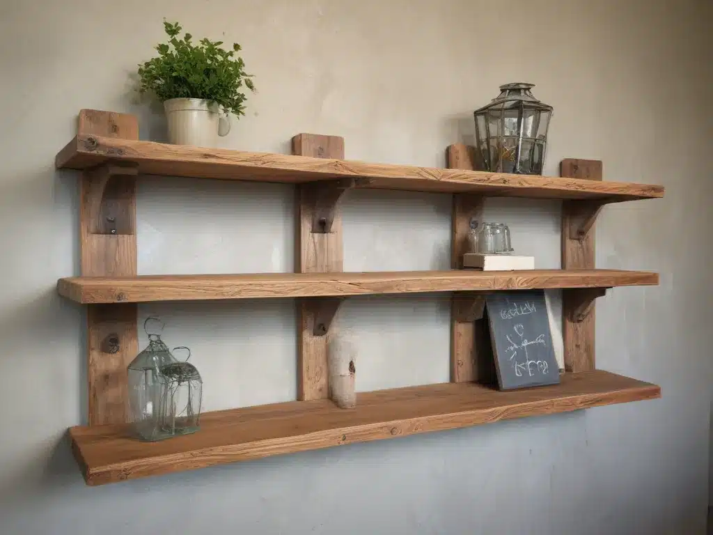 Salvaged Materials Transformed Into Rustic Wall Shelves
