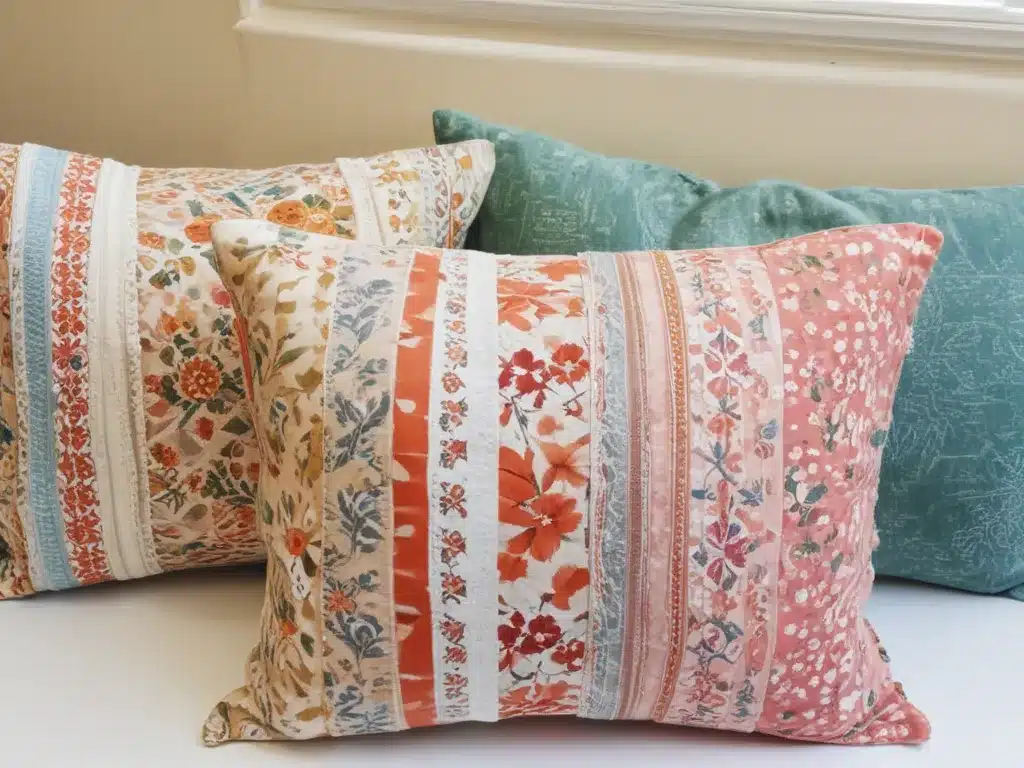 Sew Lumbar Pillow Covers from Vintage Fabric Scraps