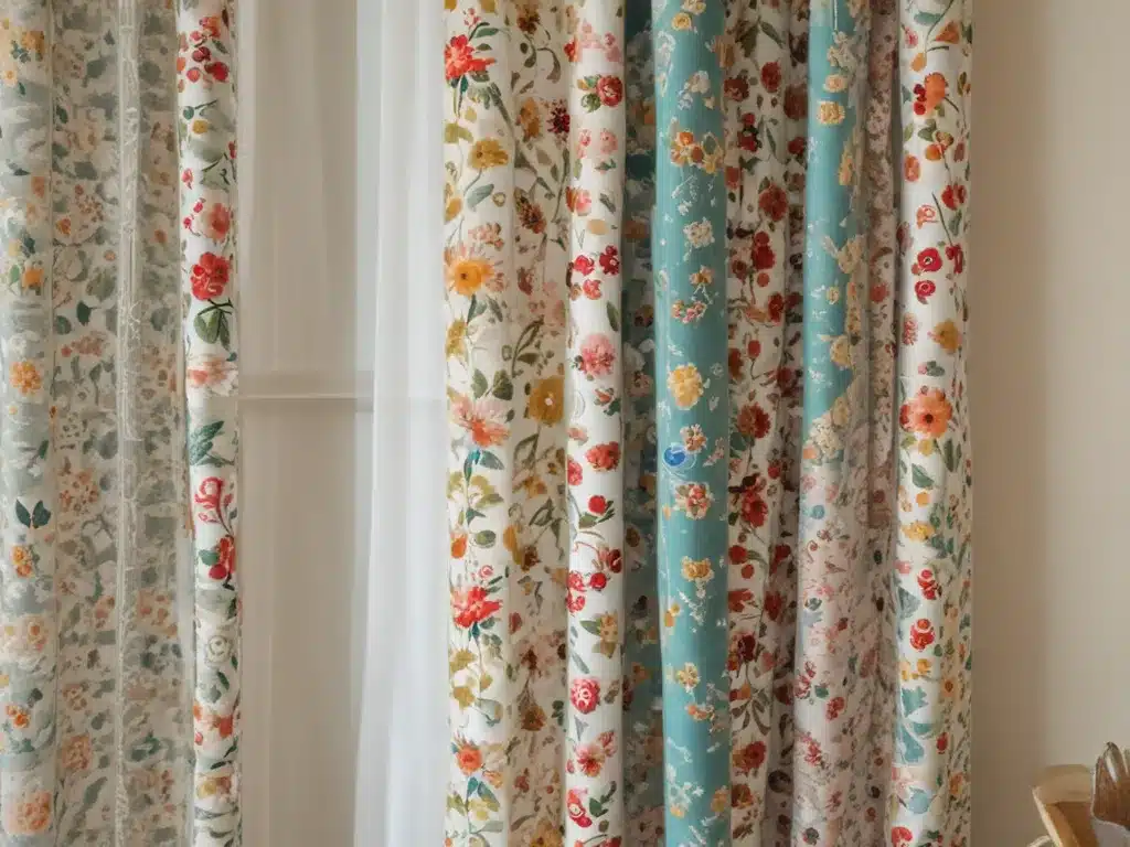 Sew Simple Curtains from Vintage Fabric Remnants
