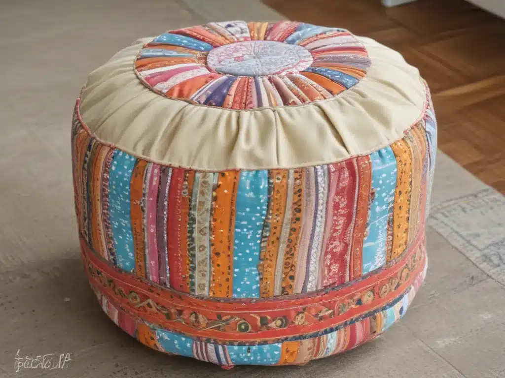 Sew a Boho Pouf from Vintage Fabric Scraps