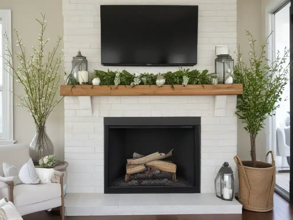 Simple Spring Mantel and Fireplace Decorating Ideas