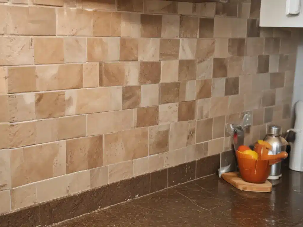 Use Faux Tiles to Create a Kitchen Backsplash