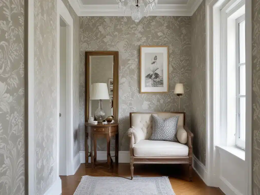 Wallpaper Accents to Expand Narrow Rooms